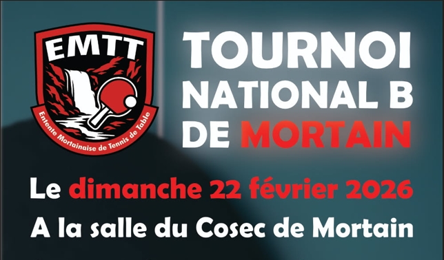 Tournoi National B le 22 février à Mortain (50)