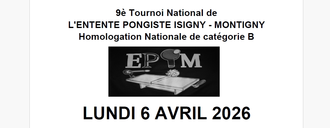 Tournoi National B le 6/04/2026 à Isigny le Buat (50)
